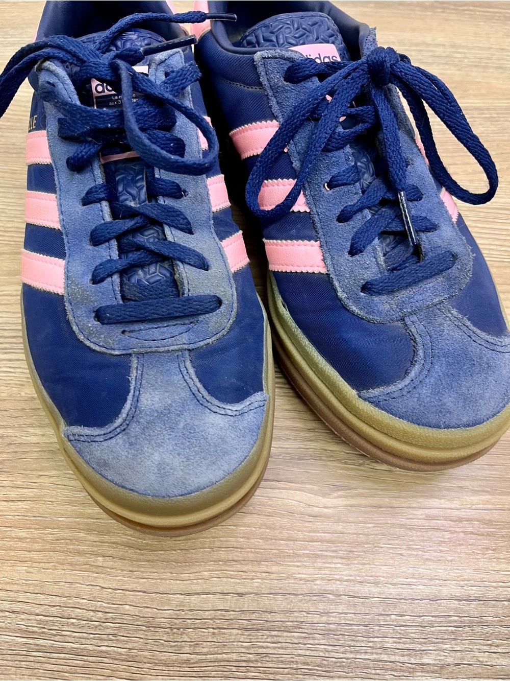 Adidas Gazelle Bold in Dark Blue and Pink Spark Platform Size 6.5 - Picture 9 of 11